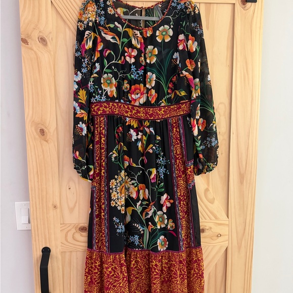Anthropologie Adair Velvet-Trimmed Midi Dress - Picture 4 of 5